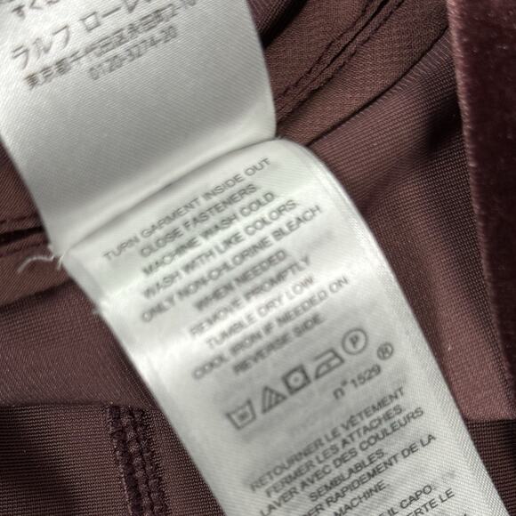 LAUREN RALPH LAUREN Burgundy Velvet Tunic Button Shoulder Womens Size XL - Picture 10 of 10